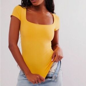 Free People- Clean Lines Sunfade Baby Tee - NWT